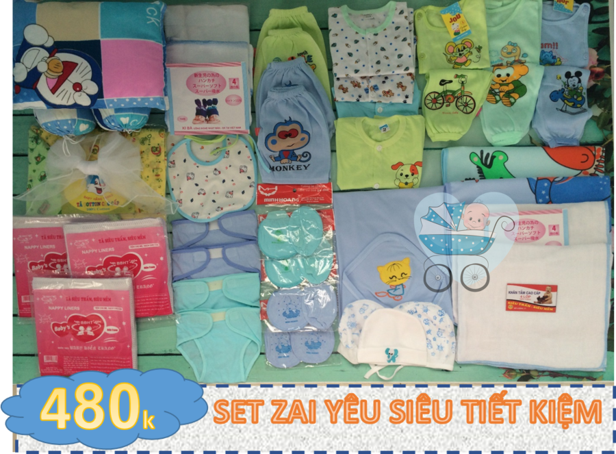 Set đồ sơ sinh cho bé trai bé gái