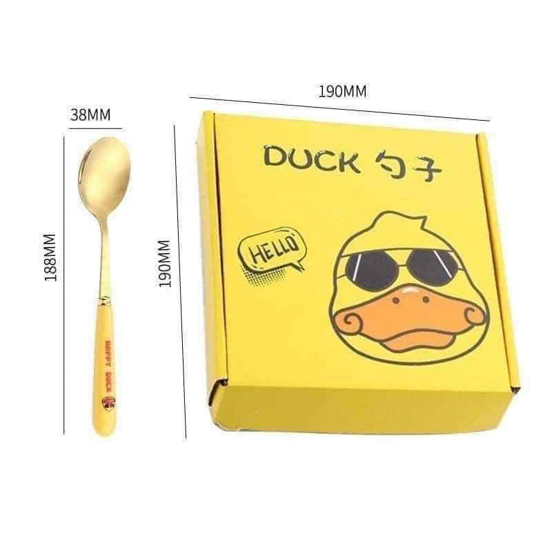 set 6 thìa inox hình vịt vàng dễ thương