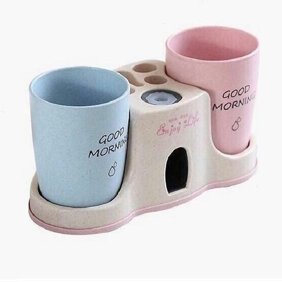 Dụng cụ lấy kem đánh răng tự động - Nhả kem đánh răng kèm 2 cốc lúa mạch