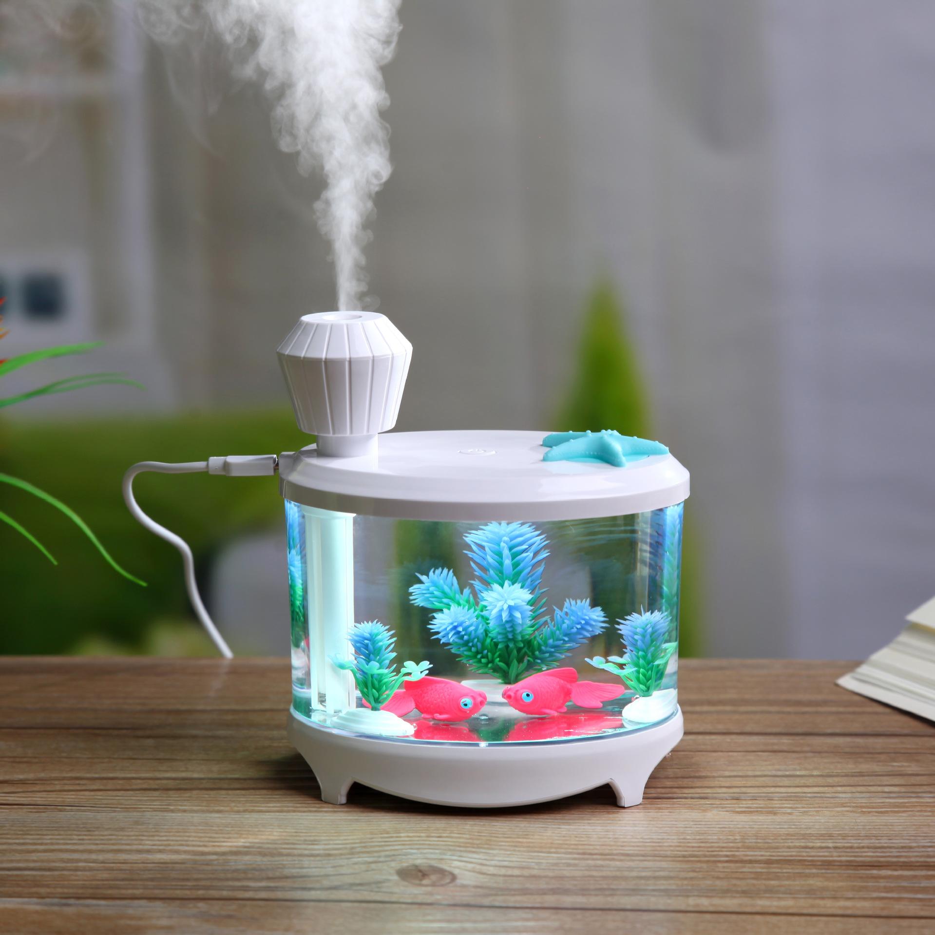 Máy tạo độ ẩm hình bể cá mini (4 màu)