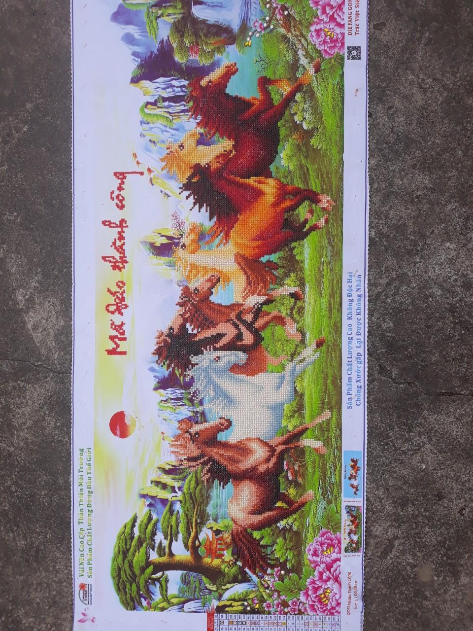 Tranh đính đá mã đáo thành công 110x48 cm (Thành phẩm chưa khung)