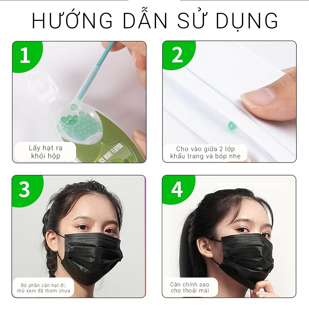 Hộp 100 Hạt Khử Mùi Khẩu Trang