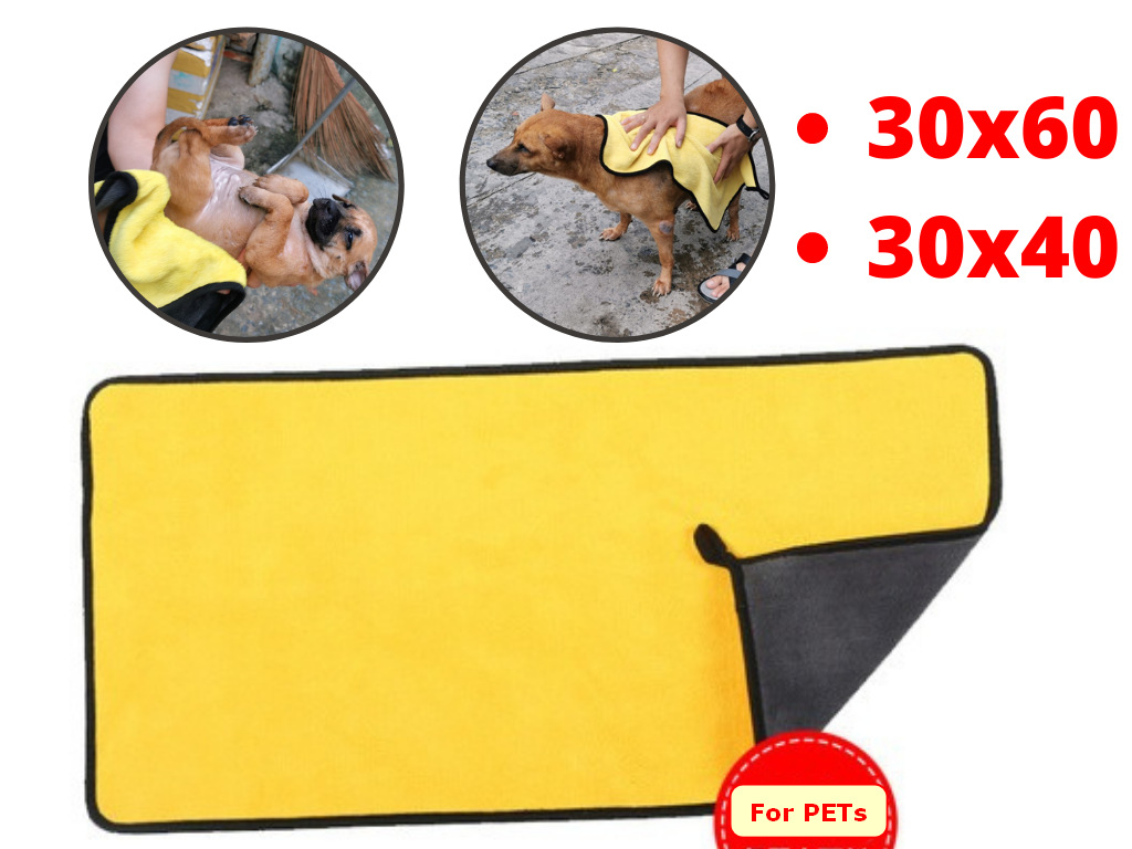 Khăn tắm lau chó mèo mềm mịn siêu thấm hút microfiber ,khăn lau thú cưng