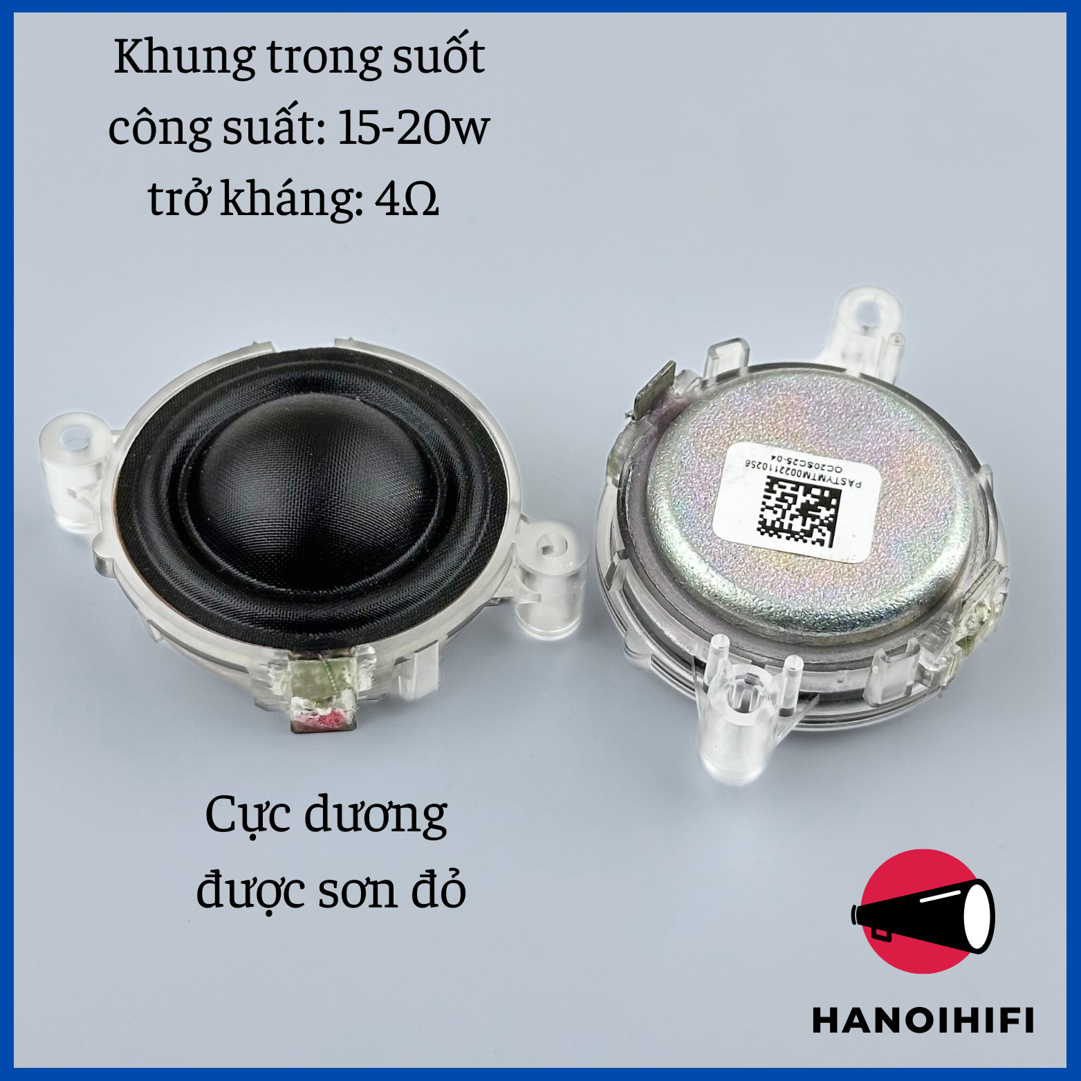 Củ loa treble lụa B&O khung thuỷ tinh 1.5 inch 4ohm 20w