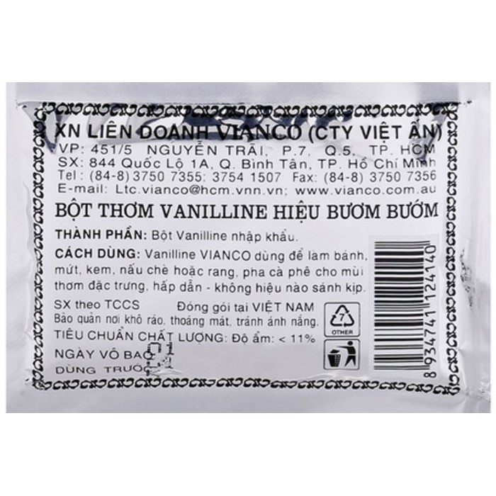 2 Gói Bột Thơm VANI Hiệu Bươm Bướm 2.5g (10 ống/gói)