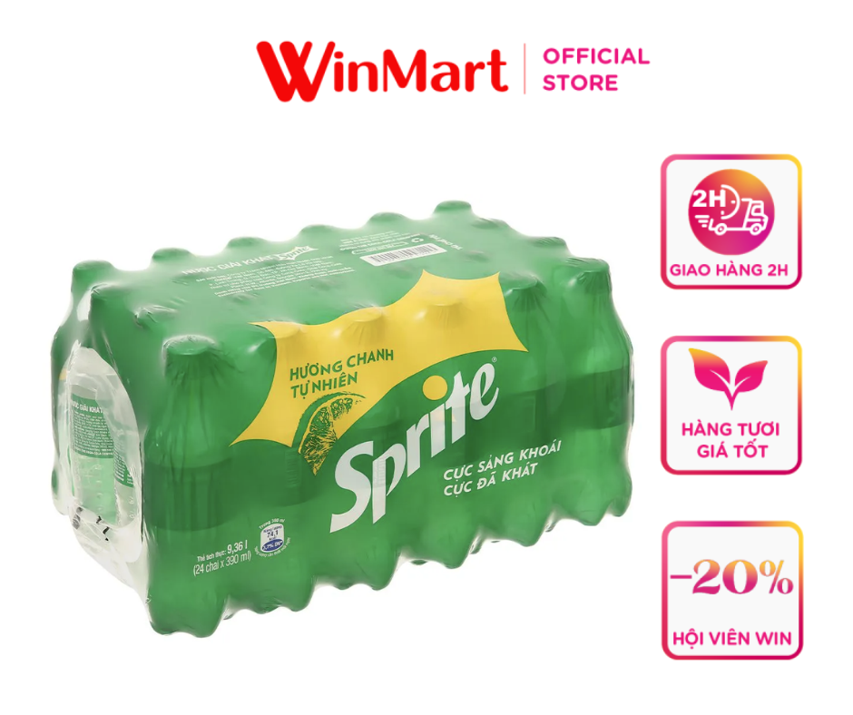 [Siêu thị WinMart] - Thùng 24 chai nước ngọt Sprite hương chanh 390ml ...