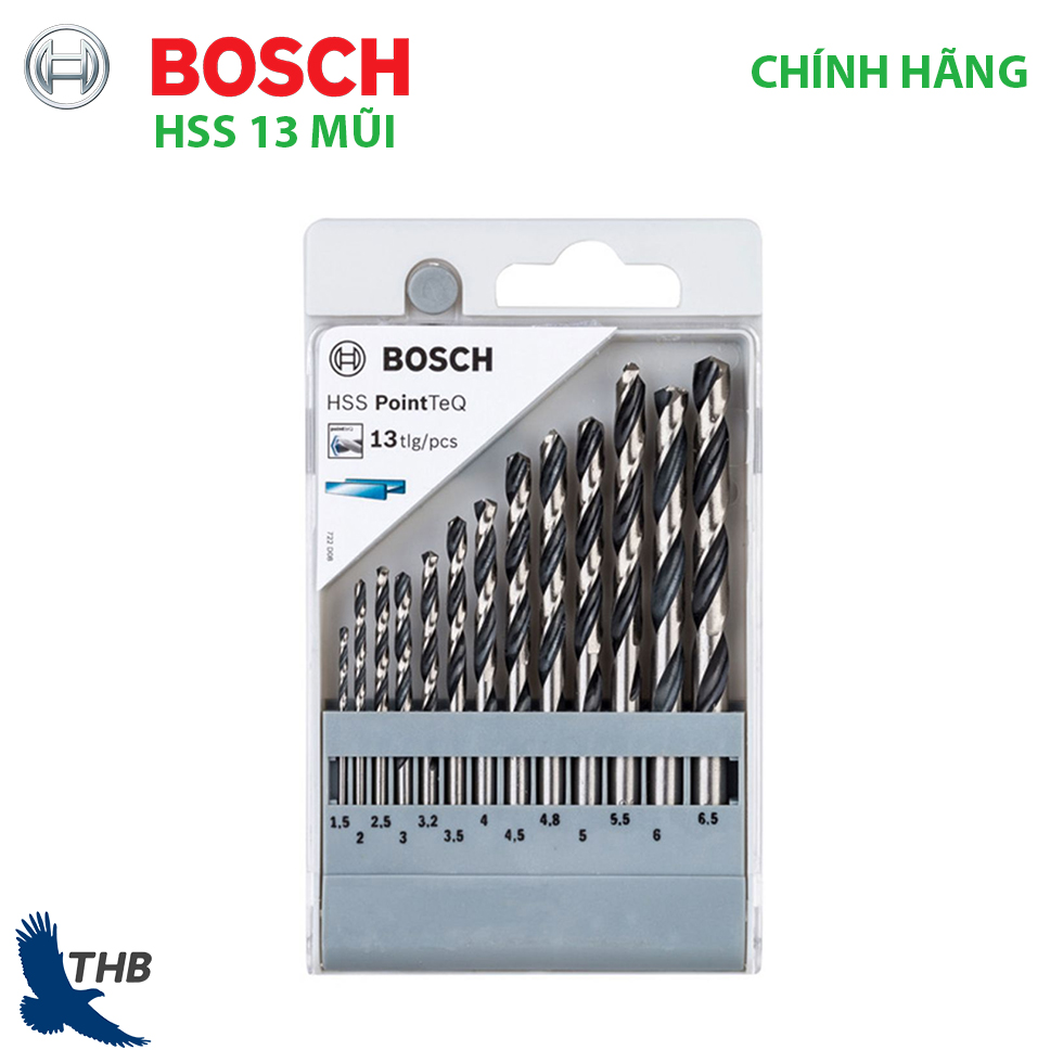 Bộ 13 mũi khoan Bosch HSS Point-2608577349
