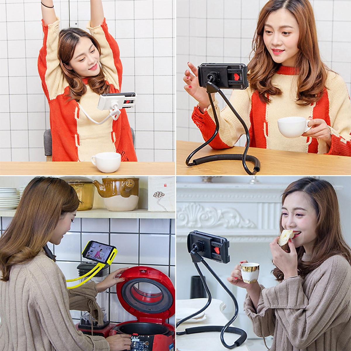 Giá đỡ điện thoại đeo cổ, để bàn