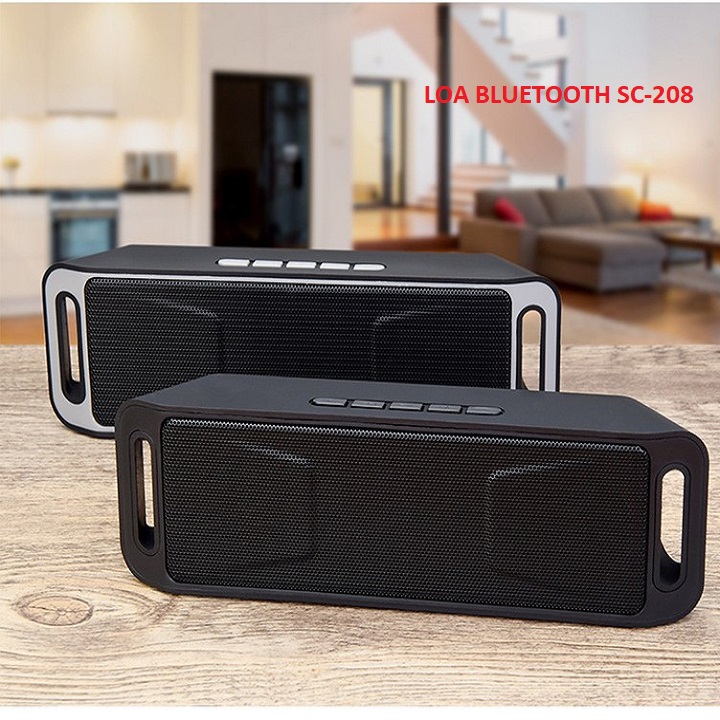 Thiết bị loa nghe nhạc SC-208 có thể kết nối Bluetooth với điện thoại, kết nối với máy tính, laptop dùng để thay thế hoàn toàn một chiếc loa vi tính to đùng mà hiệu năng không hề giảm