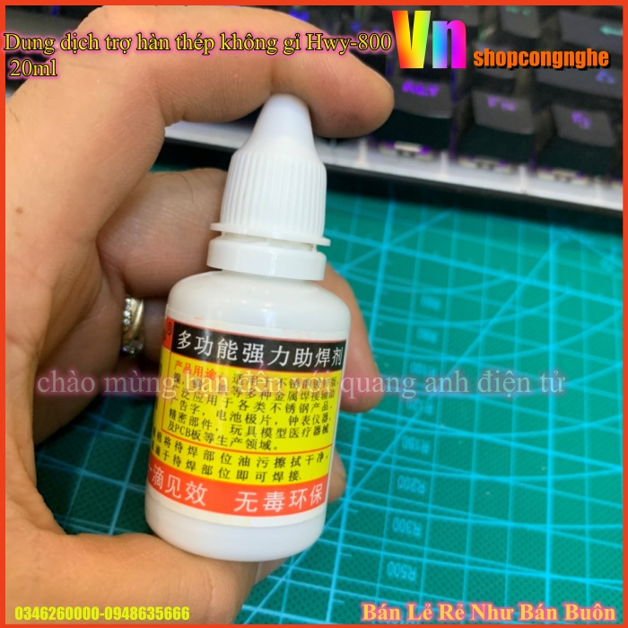 [Ảnh thật] Dung dịch trợ hàn thép không gỉ Hwy-800 20ml