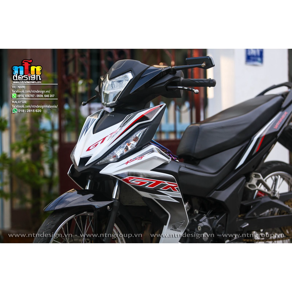 Tem Rời Dán Xe Winner V1 Mẫu GTR Đen Đỏ Trắng