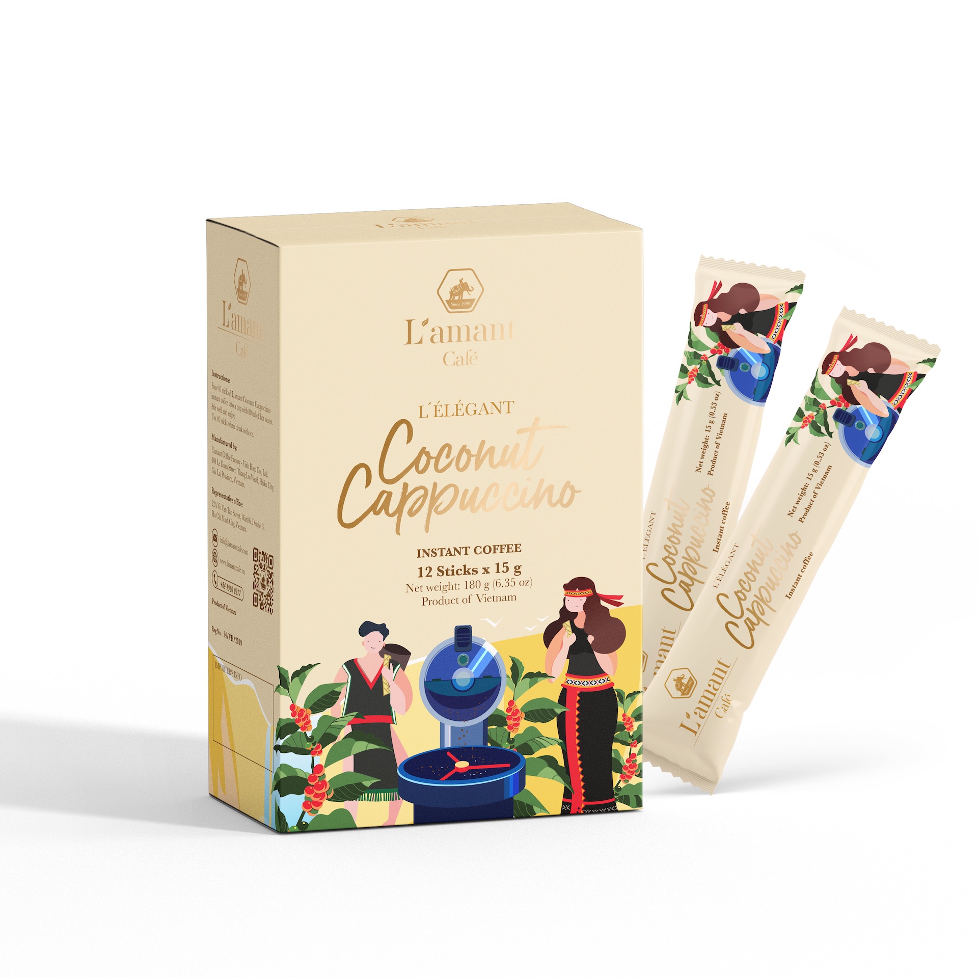 [NEW] Cà Phê Cappuccino Vị Dừa Hòa Tan – Hương Dừa Tự Nhiên, Bọt Sữa Mịn