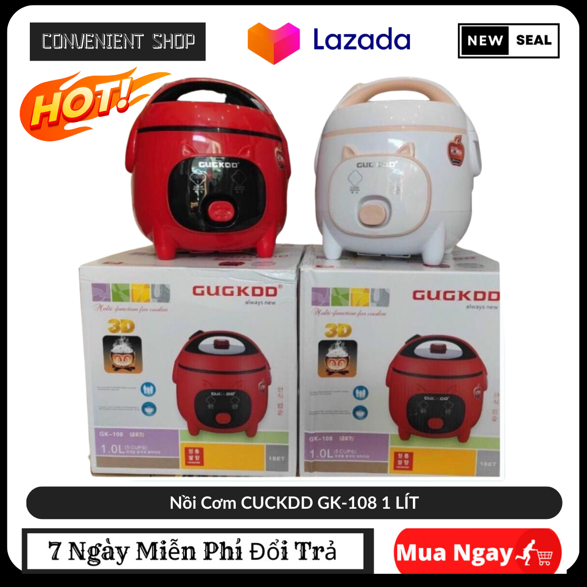 nồi cơm điện, nồi cơm cuckdd gk-108 1 lít - nồi cơm điện mini.
