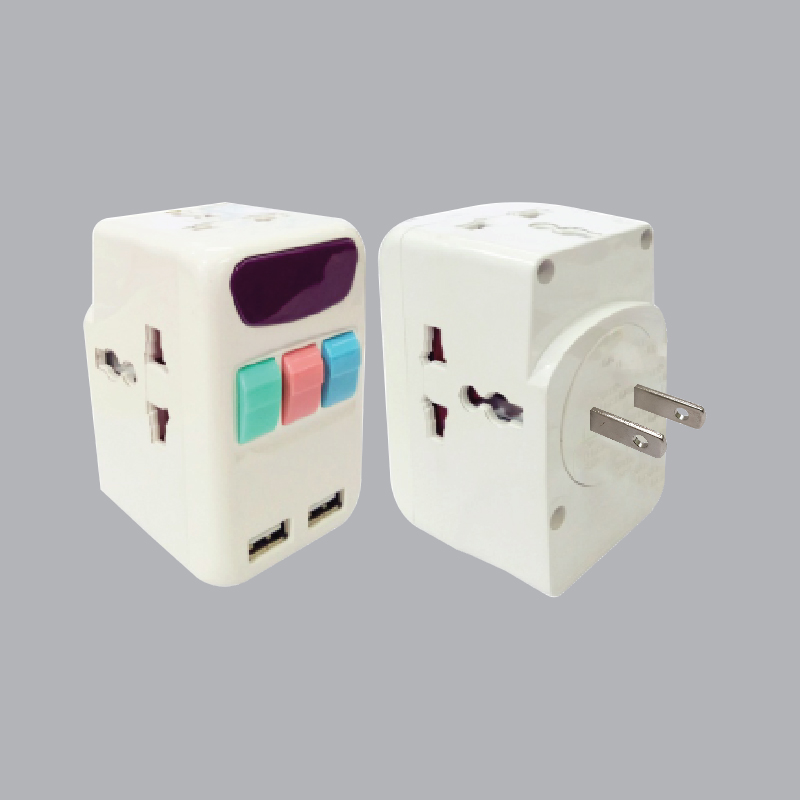 Ổ CẮM DU LỊCH ĐA NĂNG 2 CỔNG USB TA4 MPE (TA4)