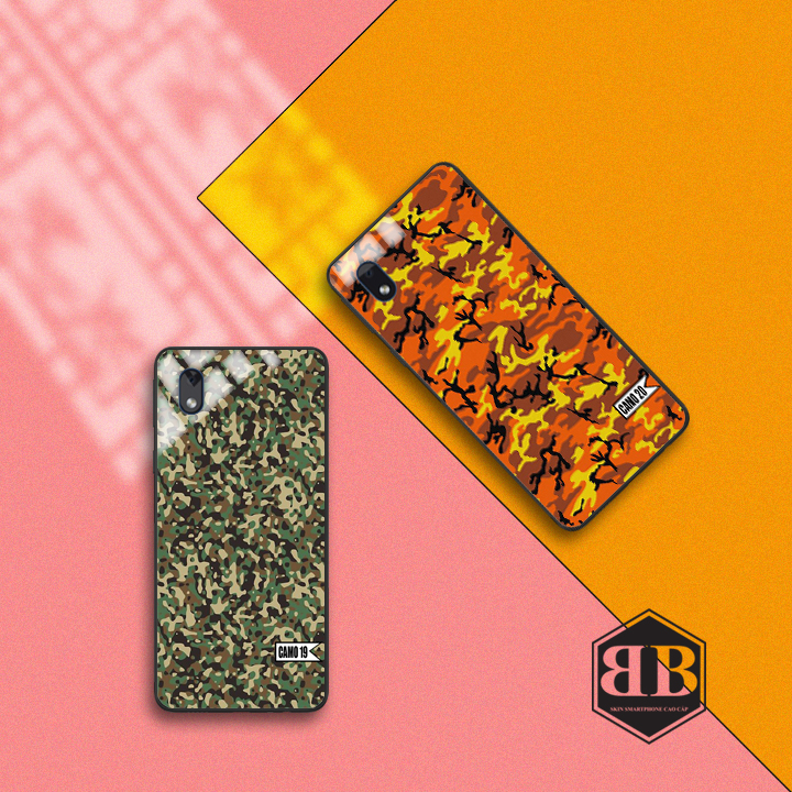 Ốp lưng kính cường lực Samsung Galaxy A01 Core in hình camo