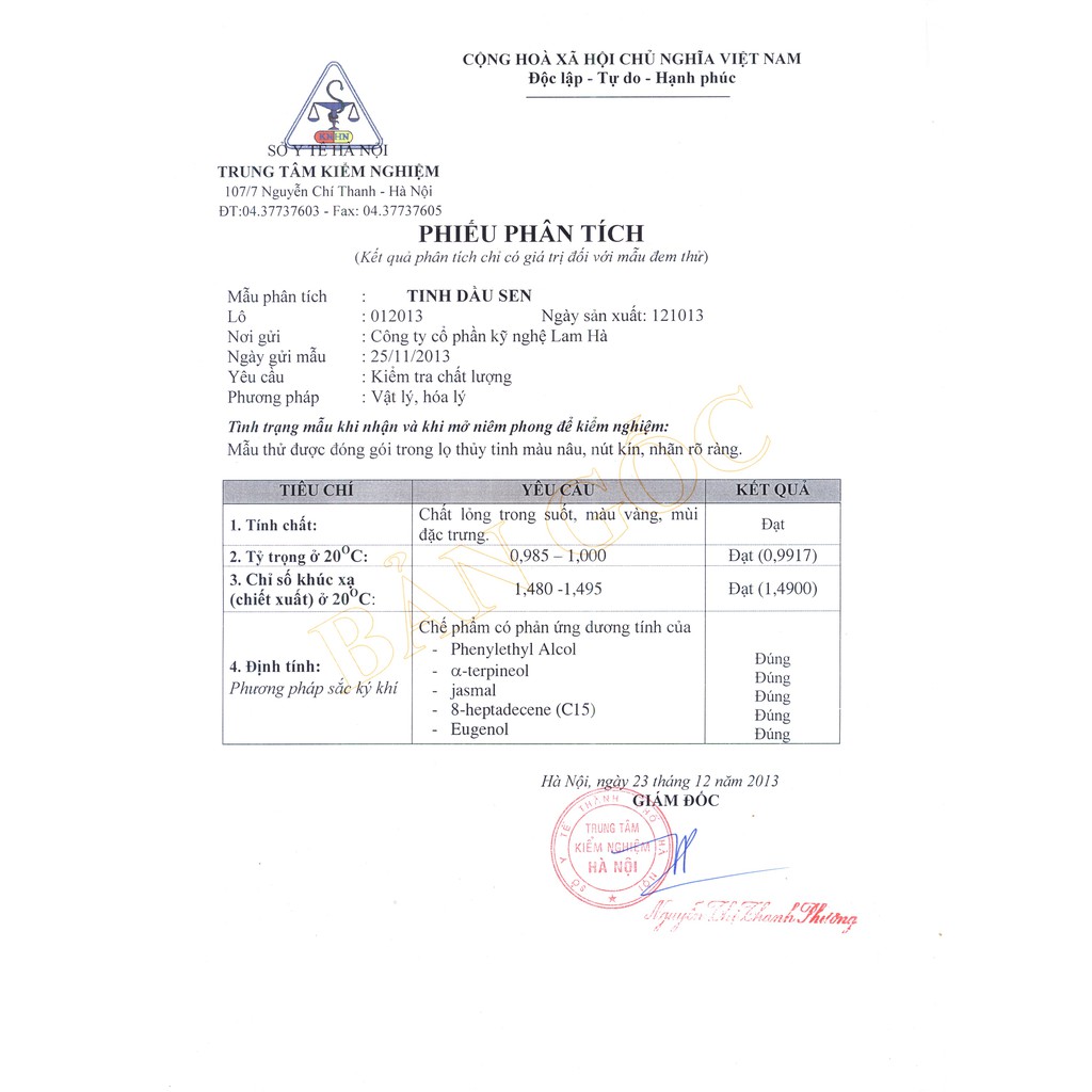 Tinh dầu Hoa Sen LAMHA 10ml