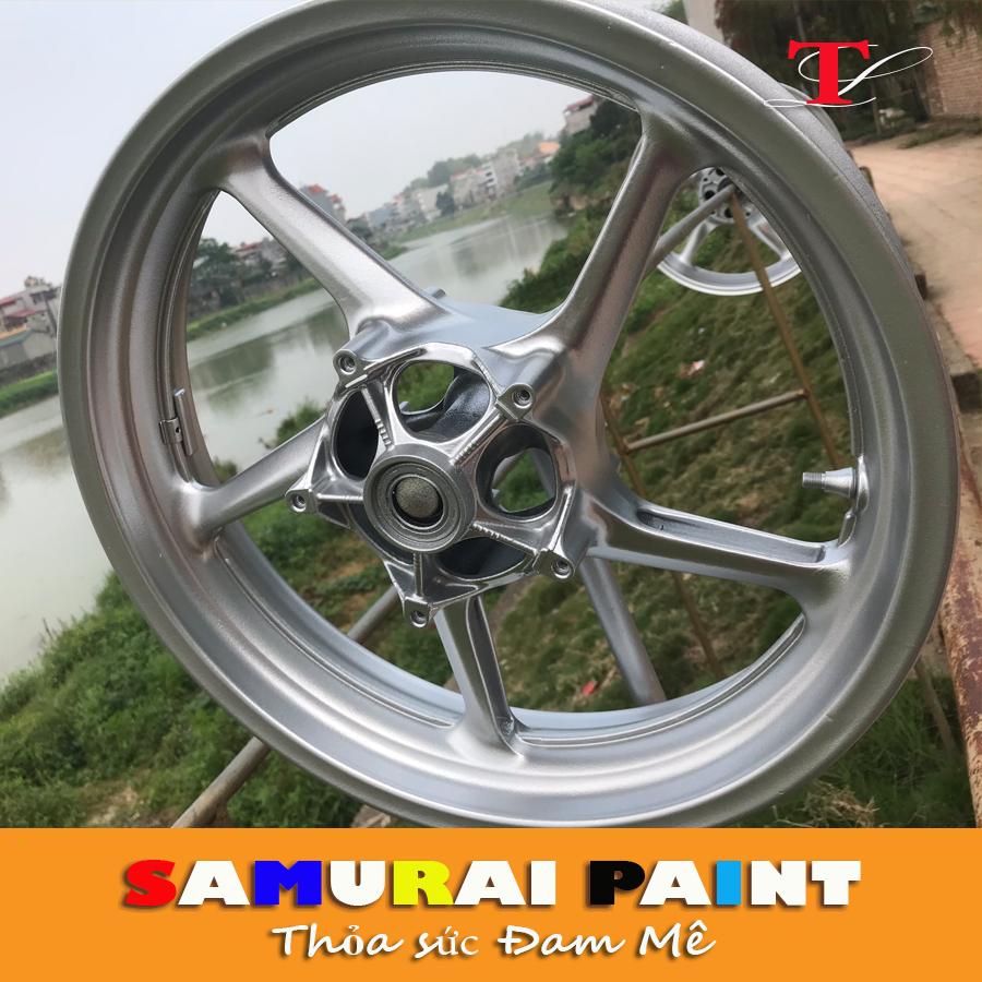 Sơn samurai - Chai sơn màu bạc ánh kim 1701 sơn xịt samurai