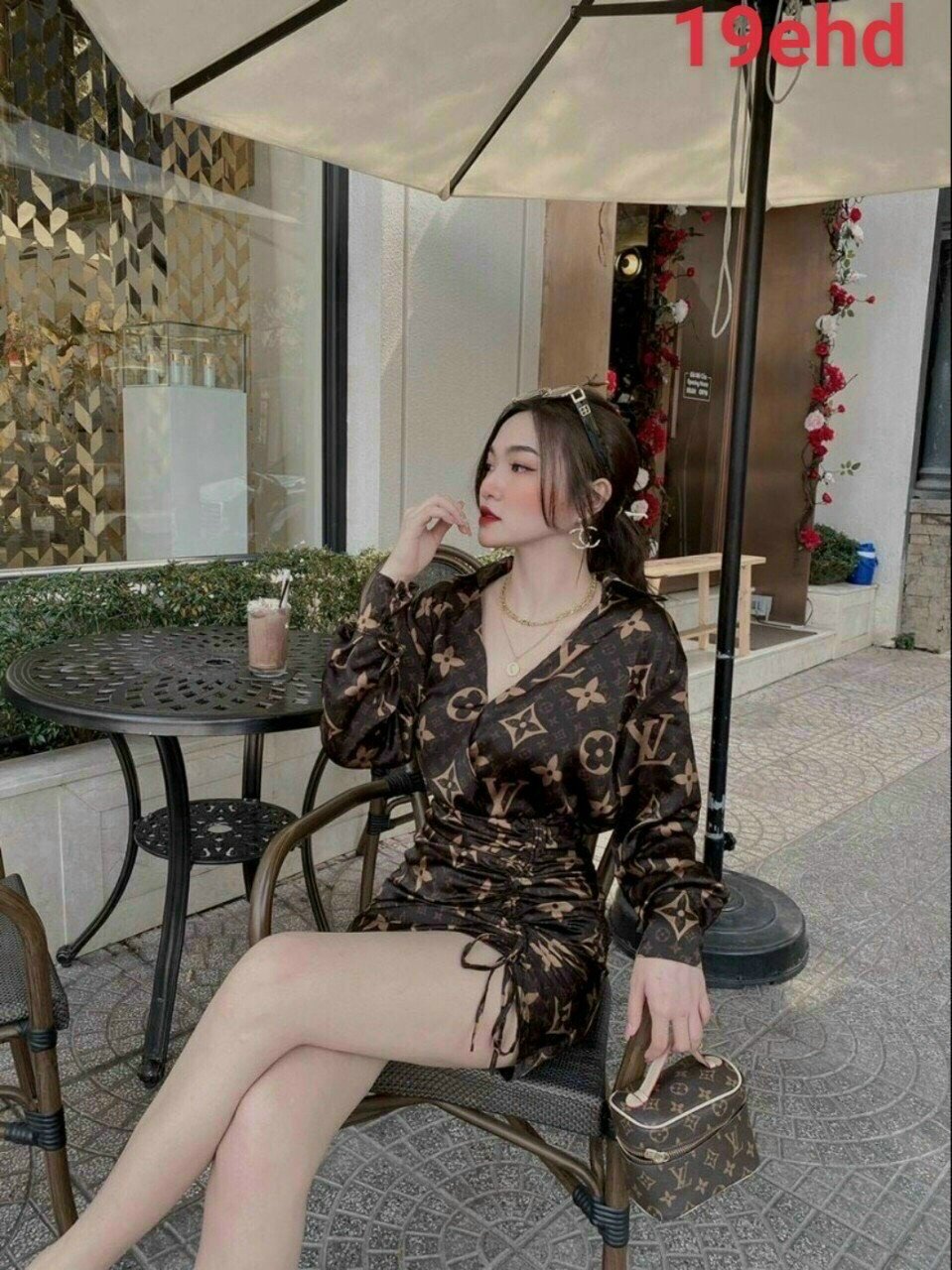 Đầm nữ, đầm sơ mi body rút dây 2 bên hông(from chuẩn shop)