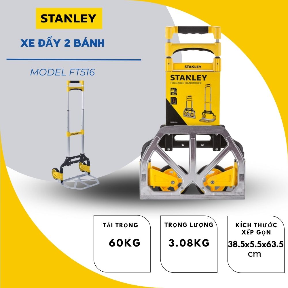 Xe đẩy hàng gấp gọn Stanley FT516 - Vận chuyển hàng hóa dễ dàng, tiện lợi tải trọng 60kg - Hàng chính hãng