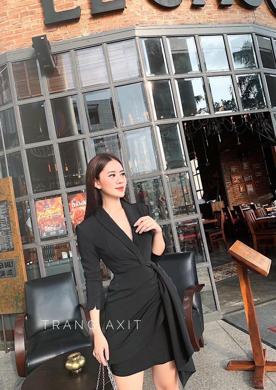 Váy dự tiệc tay dài Hàn Quốc