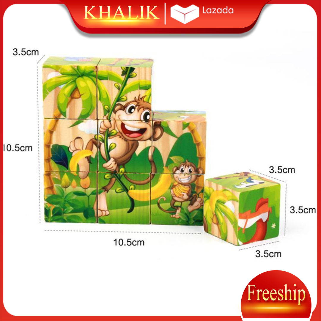 Đồ chơi cho bé bằng gỗ xếp hình 6 mặt
