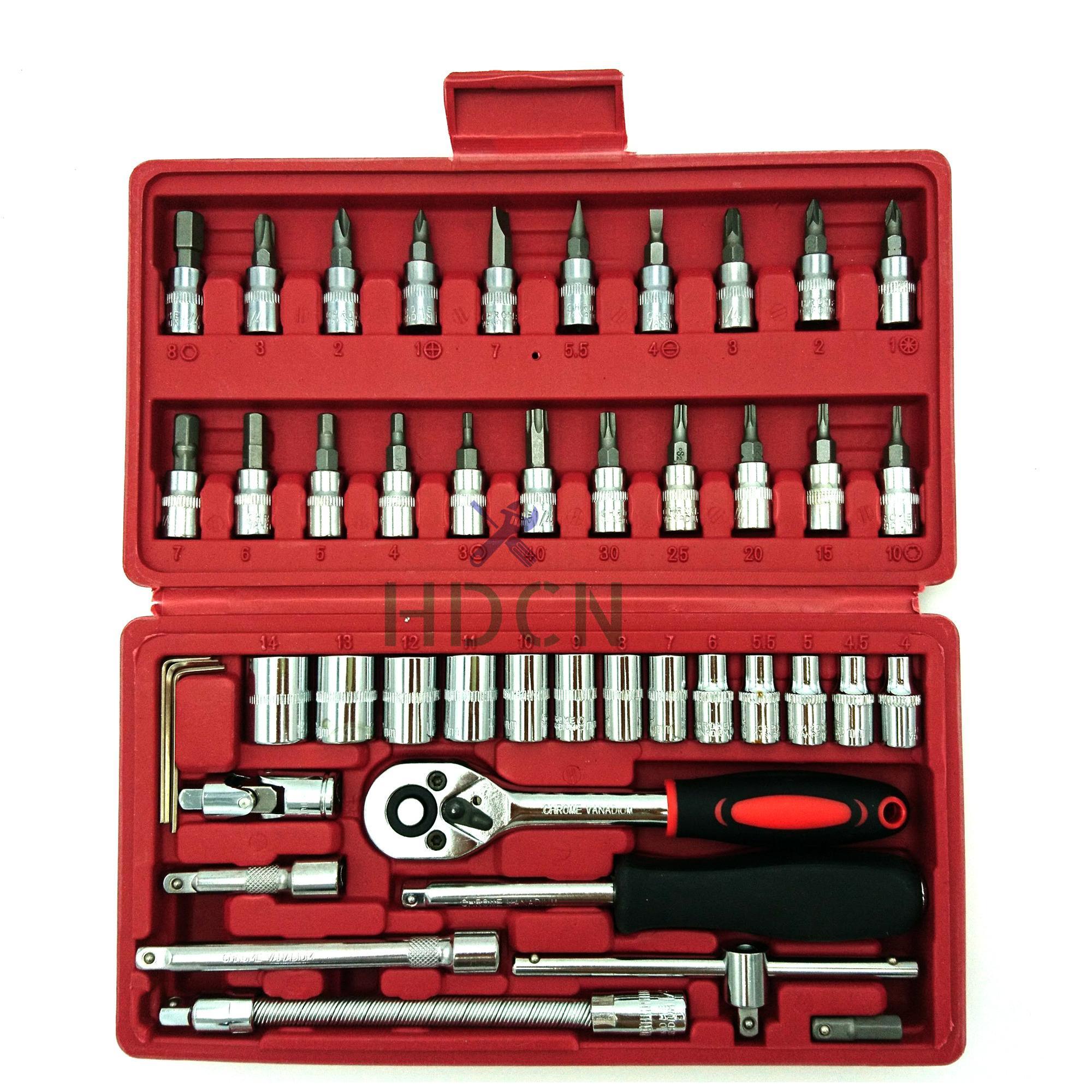 Bộ dụng cụ 46 chi tiết,  mở bu lông ốc vít