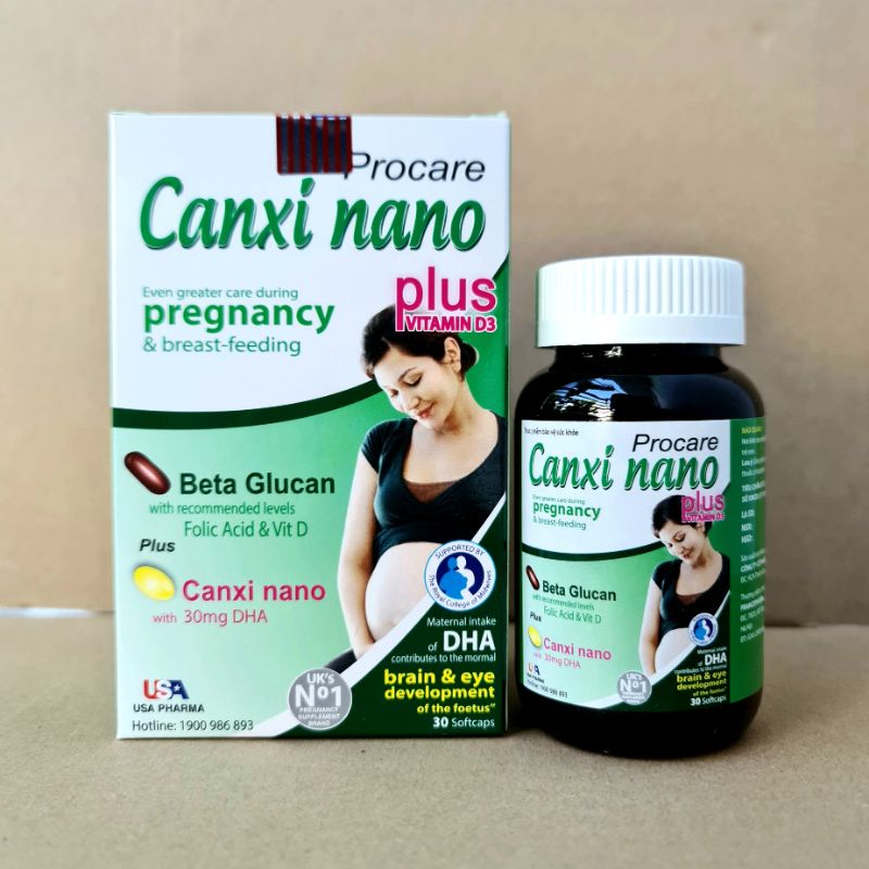 Procare Canxi nano pregnancy giúp bổ sung canxi cho phụ nữ chuẩn bị mang