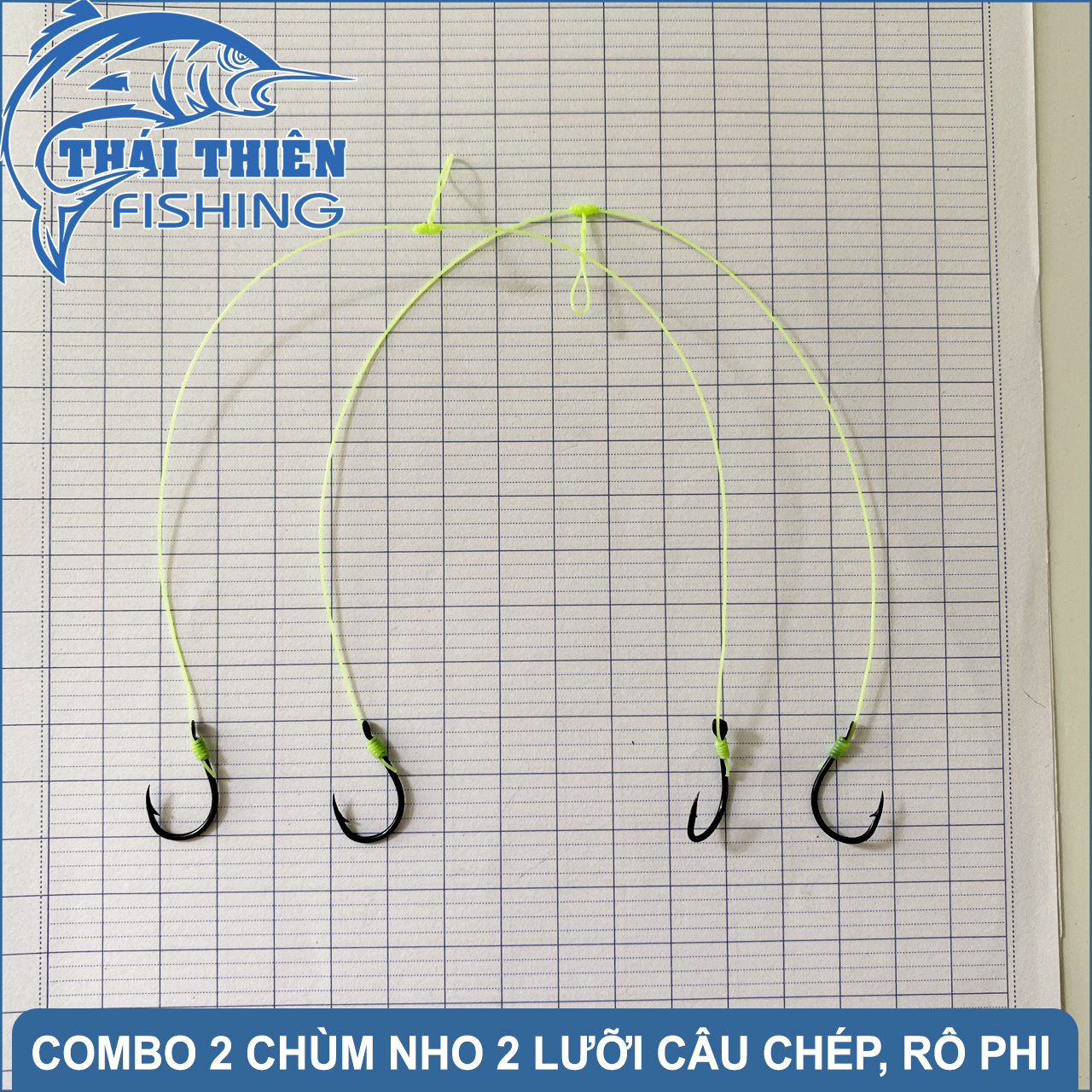 Combo 2 Chùm Nho 2 Lưỡi Chinu Dùng Câu Chép, Trê, Rô Phi