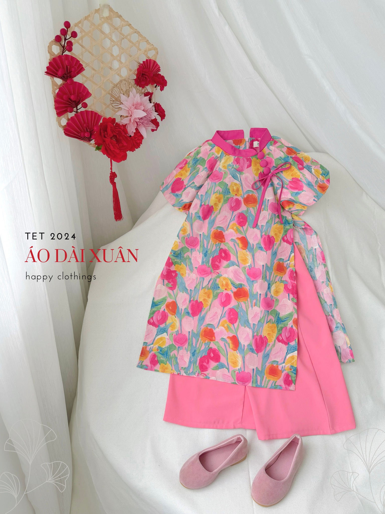 [NEW ARRIVAL] ÁO DÀI BỘ NƠ CỔ BÉ GÁI