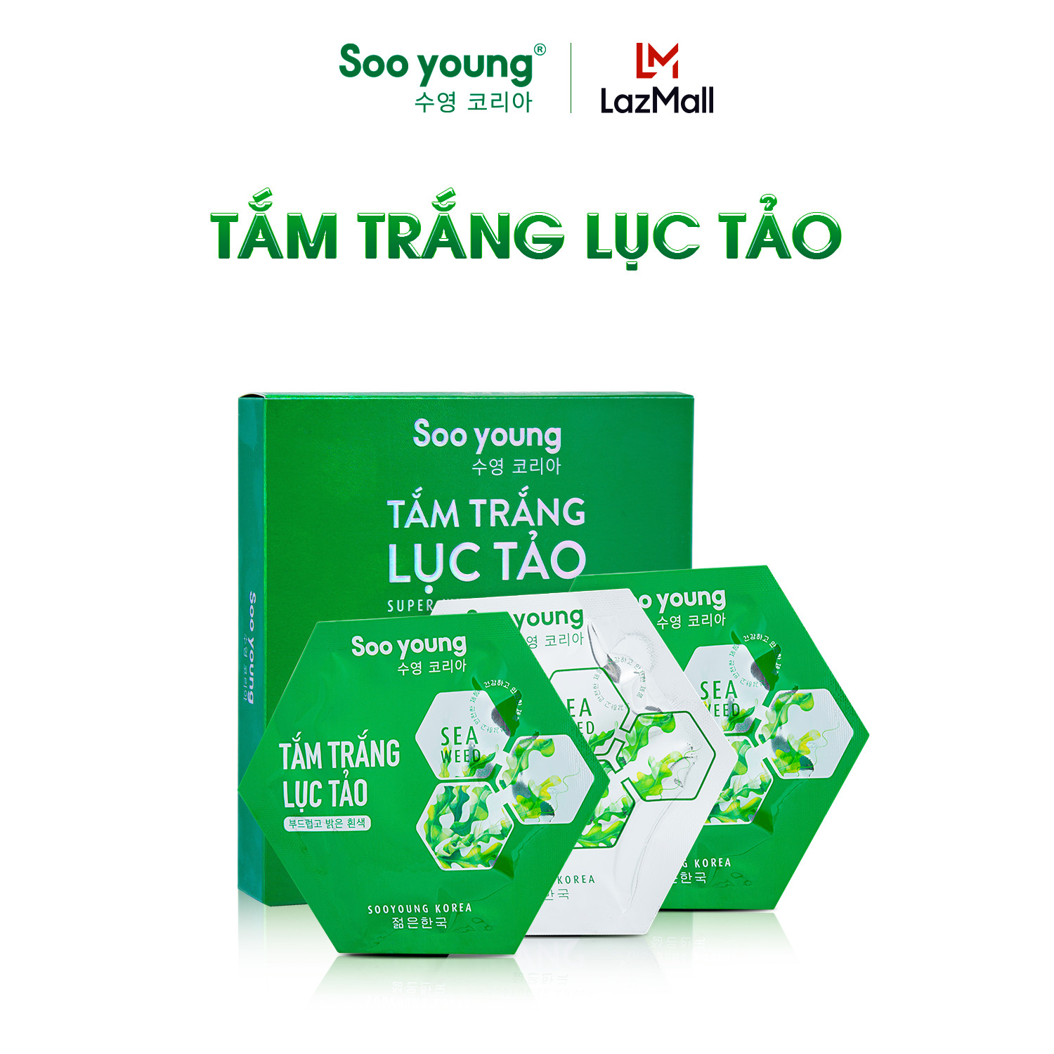 Tắm trắng Lục Tảo SOOYOUNG KOREA (3 gói x 15ml)