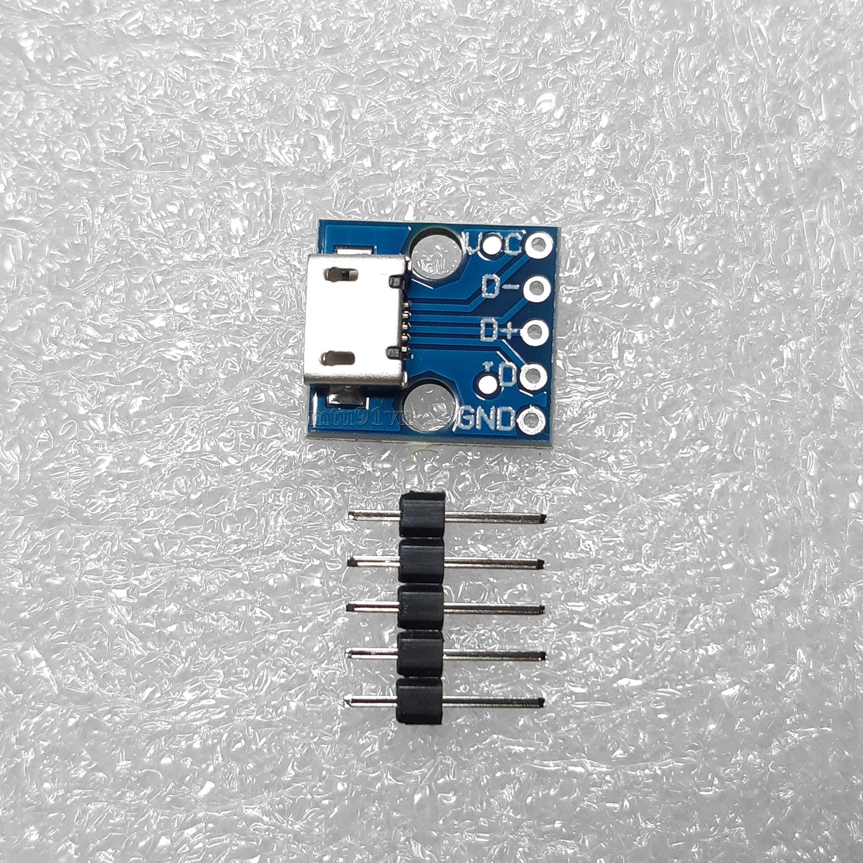 Mạch Ra Chân (hàn) Cổng Micro USB (MCU-Micro USB to DIP 5Pin) - 3 cái