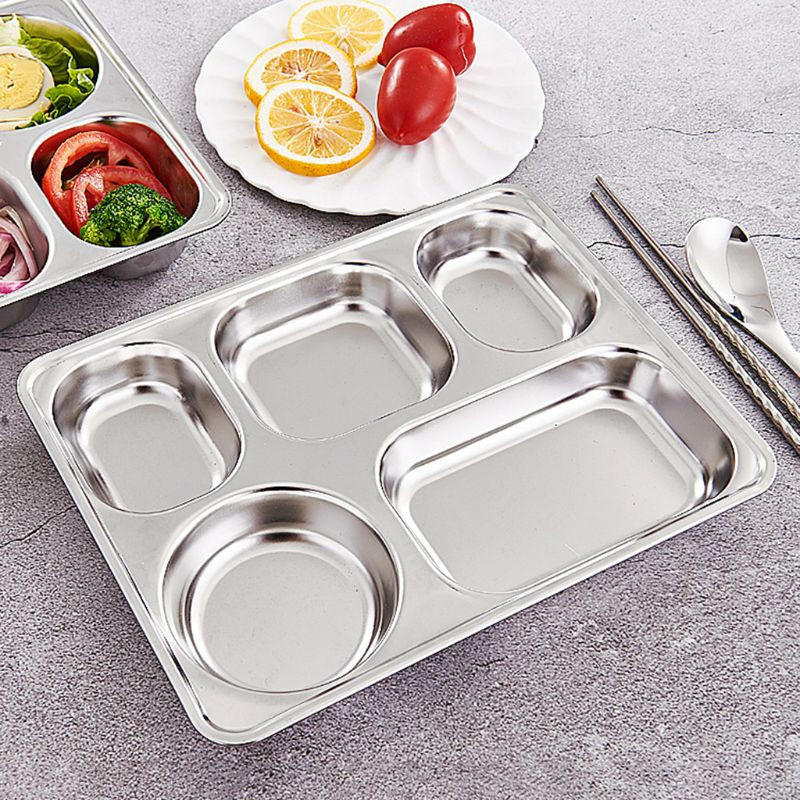 Khay cơm inox 5 ngăn 28cm
