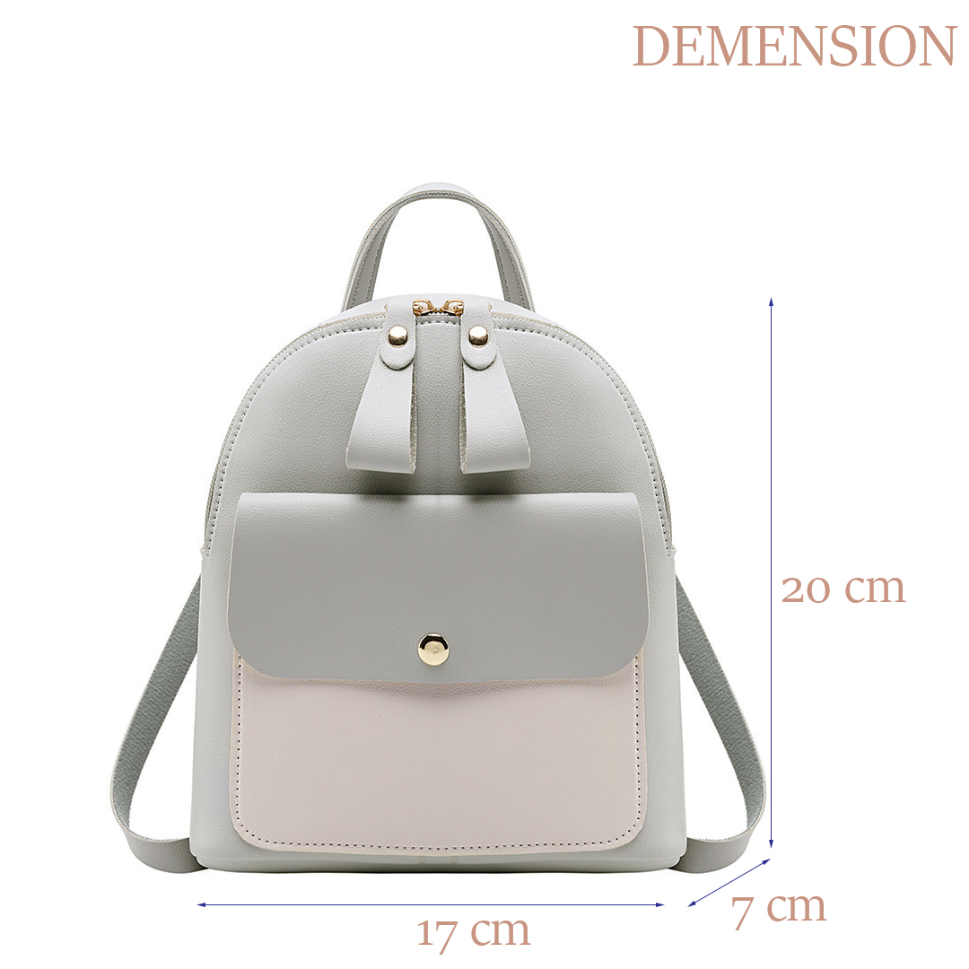 Balo Nữ Da Mềm  Dễ Thương BL29 Màu Xám