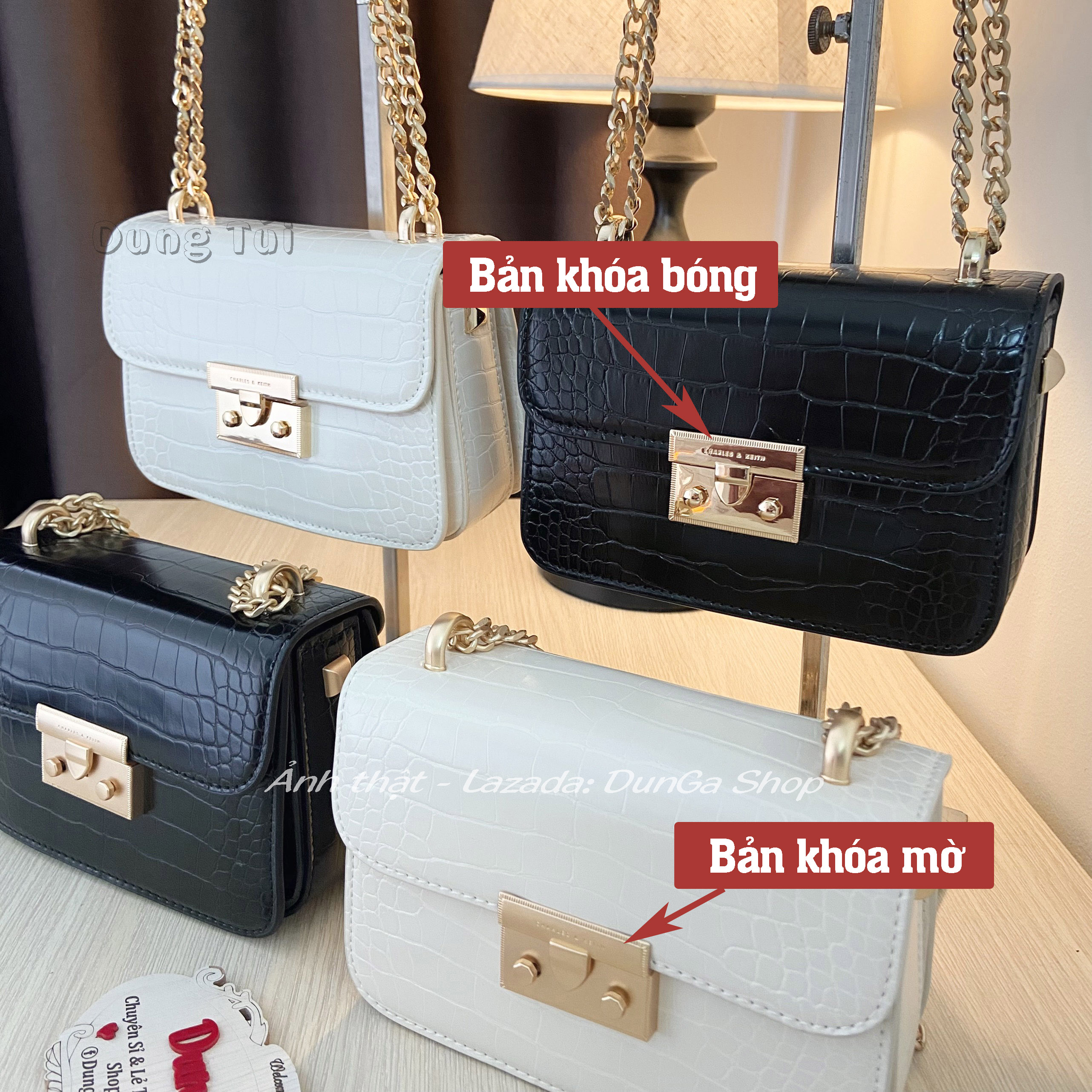 [Chuẩn hãng] Túi nữ Xích Đeo Vai & Đeo Chéo (Size 18) [ Túi Nữ Vân Da ]