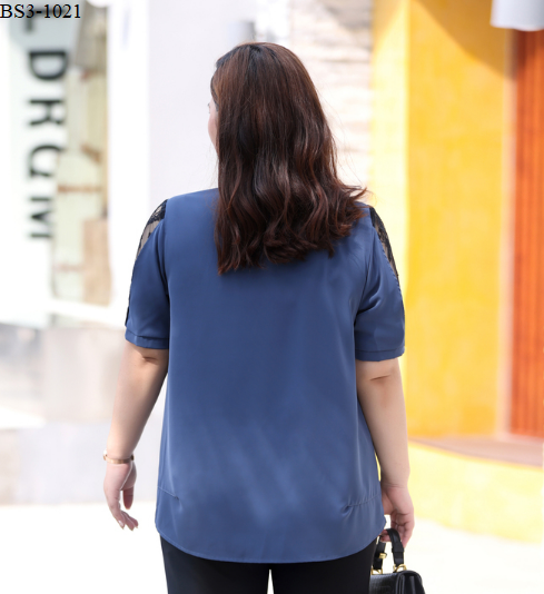 Áo kiểu lụa phối tay ren bigsize -BS3-1021