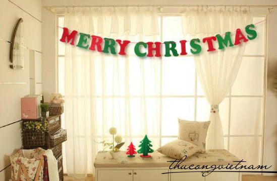 Dây treo nỉ chữ merry christmas