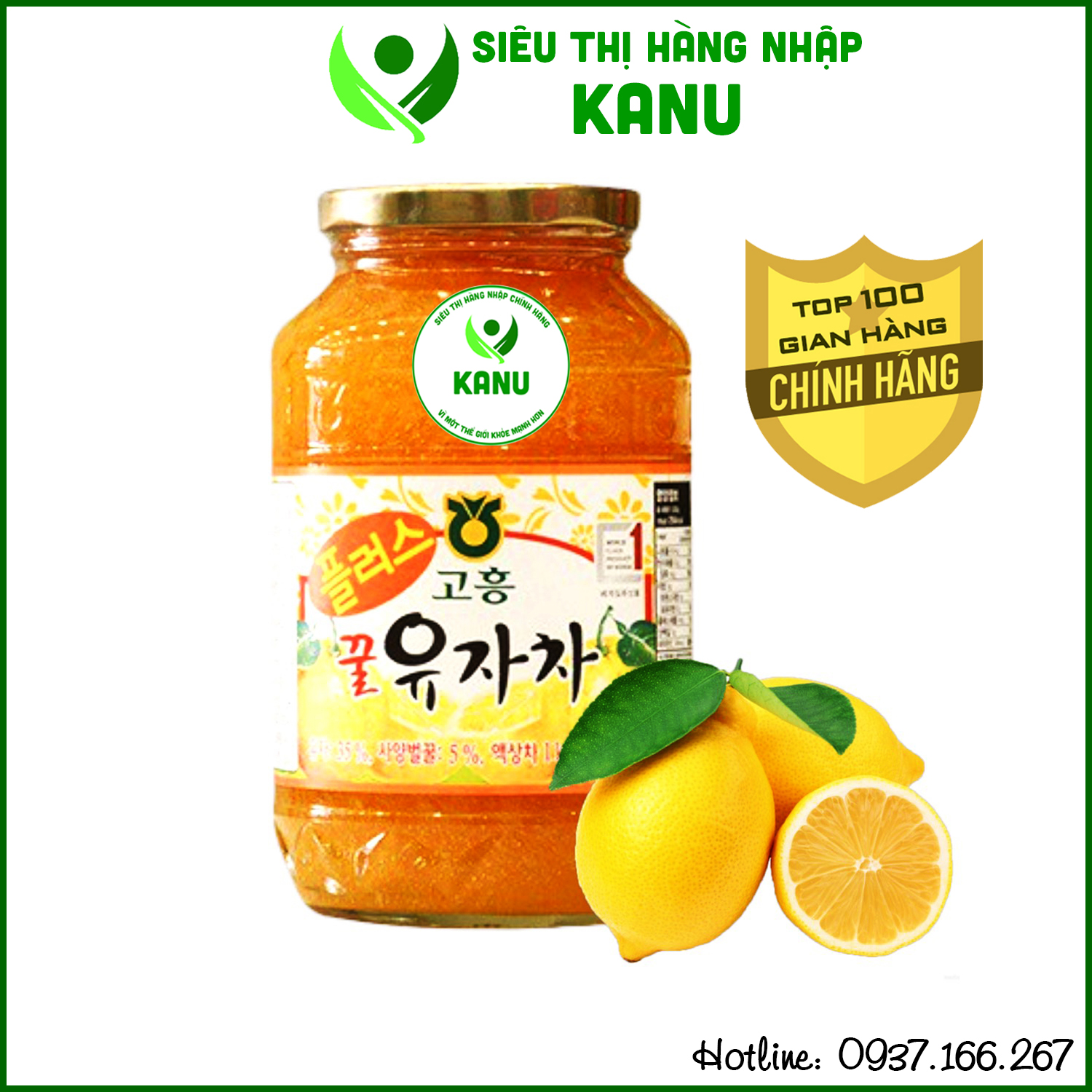 Mật ong chanh vàng Hàn Quốc hủ 1Kg