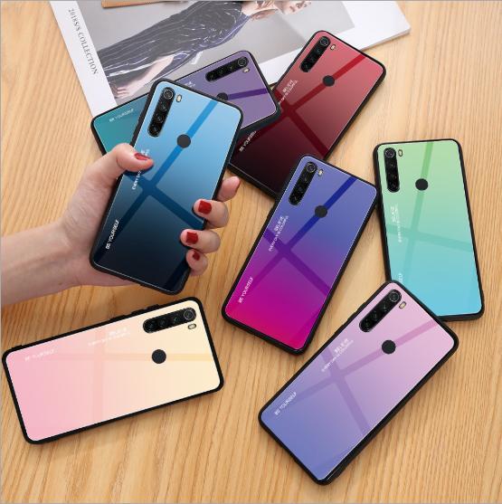 Ốp lưng mặt kính cầu vồng cho Xiaomi note 8