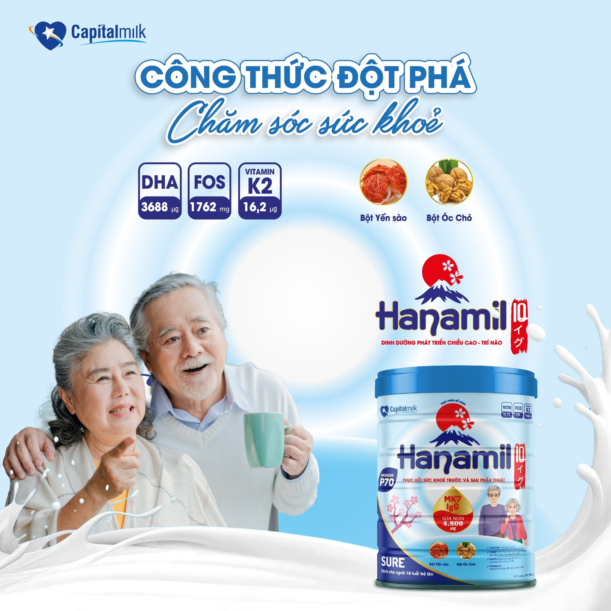 SỮA DINH DƯỠNG HANAMIL SURE - ĐỘT PHÁ CHĂM SÓC SỨC KHỎE