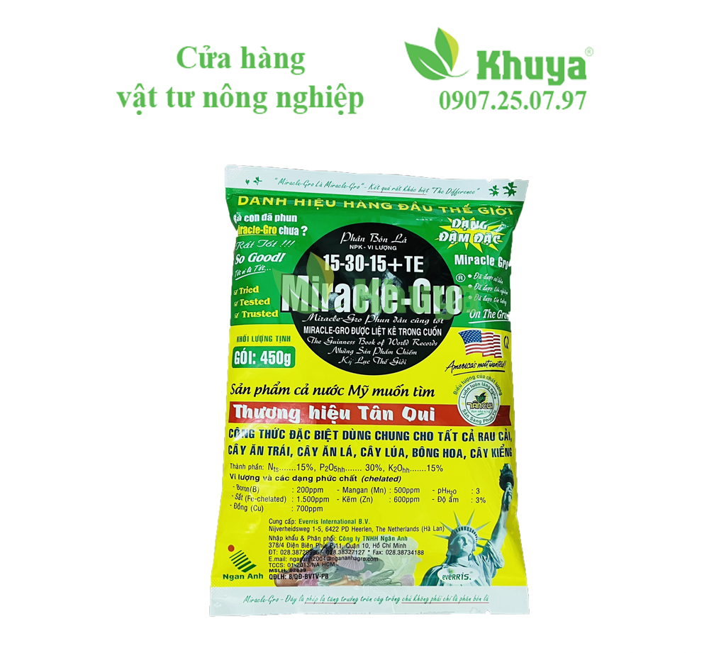 Phân bón lá Miracle-Gro 15-30-15 500gr