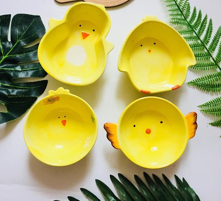 Bát ăn dặm gốm sứ cho bé hình thỏ, cà rốt, gà, vịt