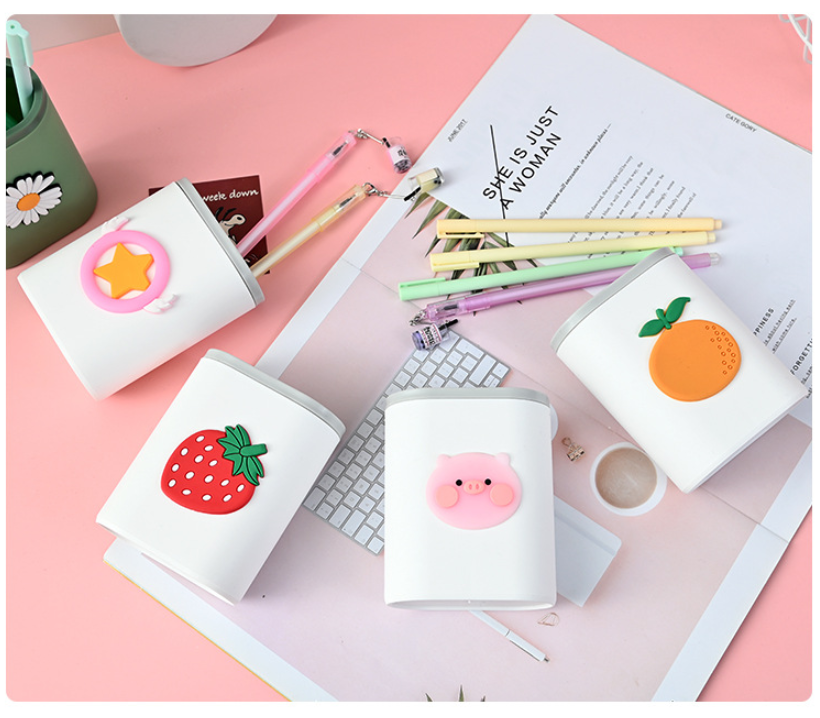 Lọ Đựng Bút Hoạt Hình Để Bàn Làm Việc, Văn Phòng Kiểu Dáng Hàn Quốc Cute