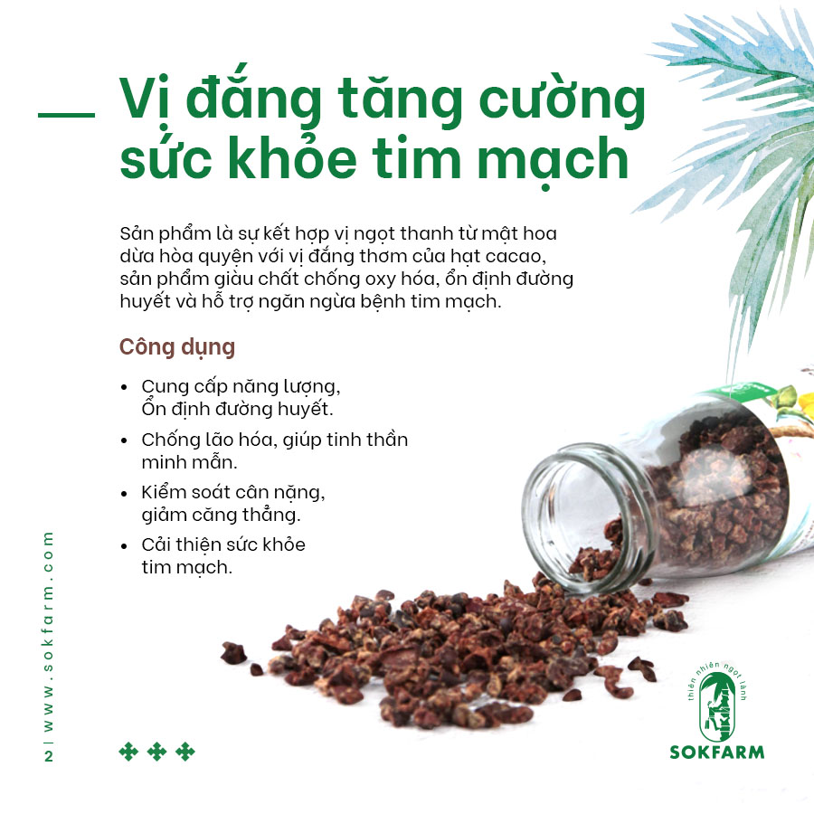 Hạt cacao & mật hoa dừa (Sokfarm) - 75g