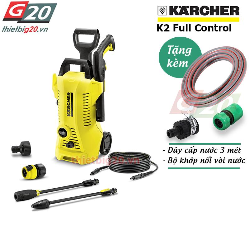 Máy rửa xe máy xịt rửa mini gia đình có chỉnh áp Karcher K2 Full Control EU