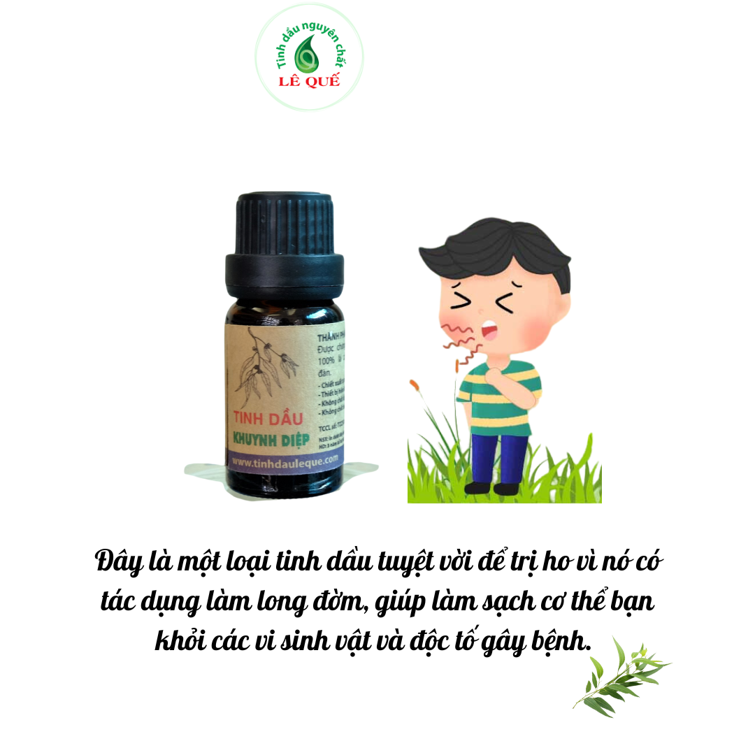 (Lê Quế) Tinh dầu khuynh diệp Lê Quế (Eucalyptus Essential Oil) Giảm ngạt mũi, sổ mũi, viêm họng Lọ 10-50ml Koshka Home