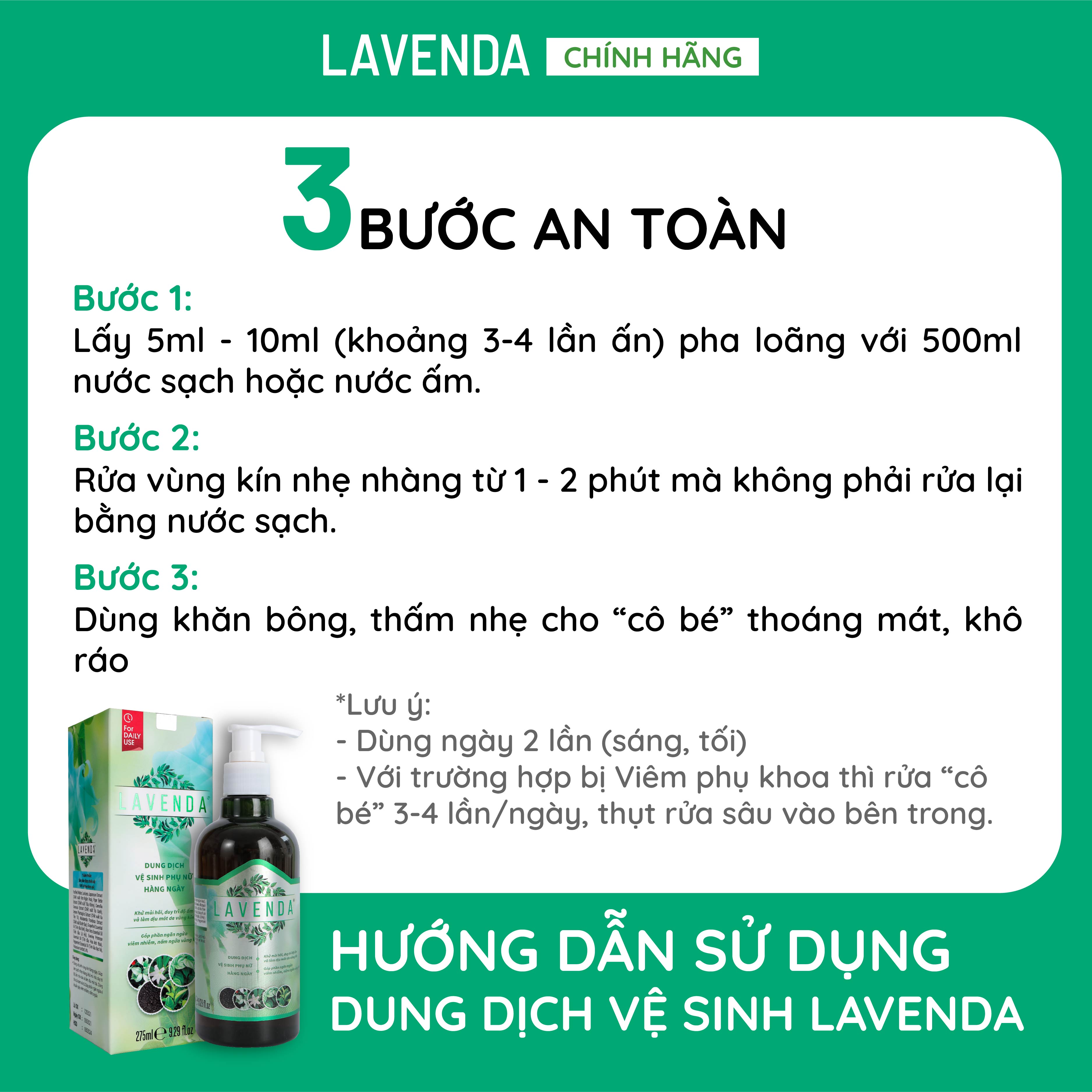 Combo 1 Rửa Lavenda (275ml/chai) và 1 Uống Lavenda Plus (60 viên/hộp)