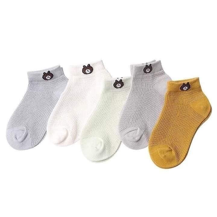 [HCM]Set 5 đôi tất gấu lưới thông hơi cho bé