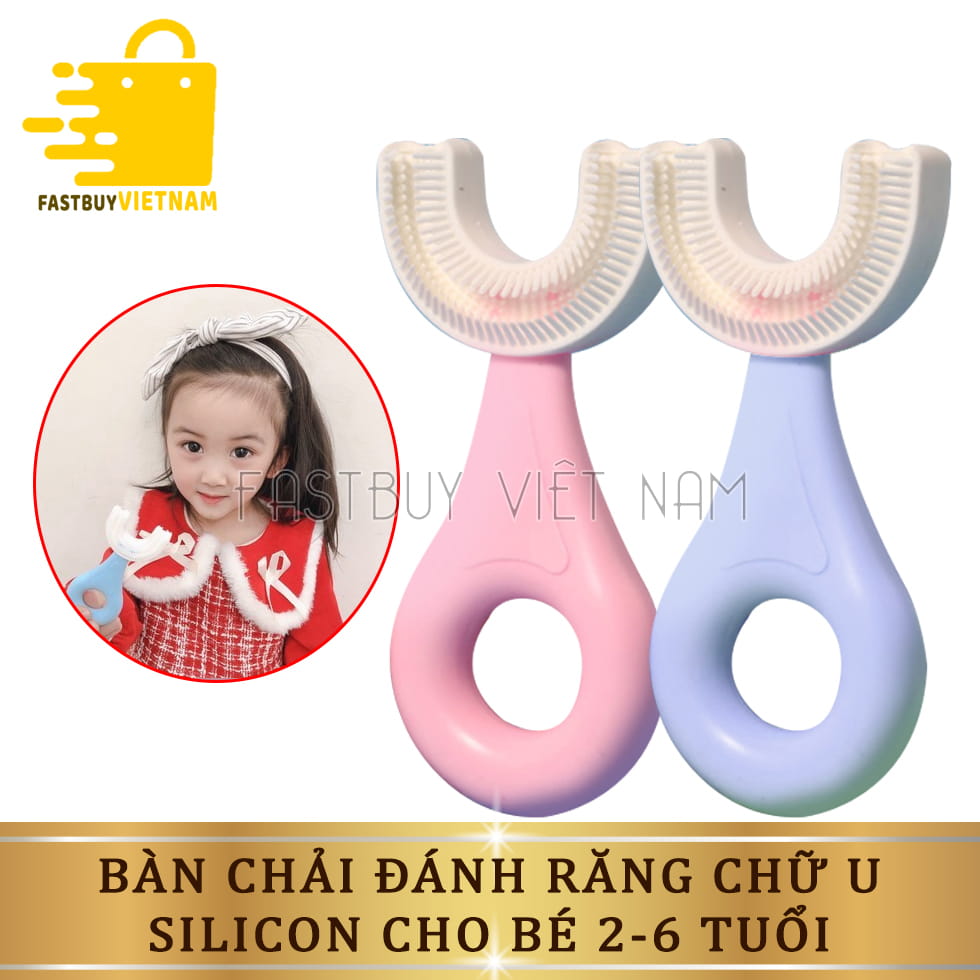 Bàn Chải Đánh Răng Chữ U Cho Bé, Bàn Chải Chữ U ,Bàn Chải Silicon Thông Minh Cao Cấp Cho Bé Từ 2 - 6 Tuổi  Giữ Răng Sạch Sẽ , Không Sún , Không Sâu Răng.