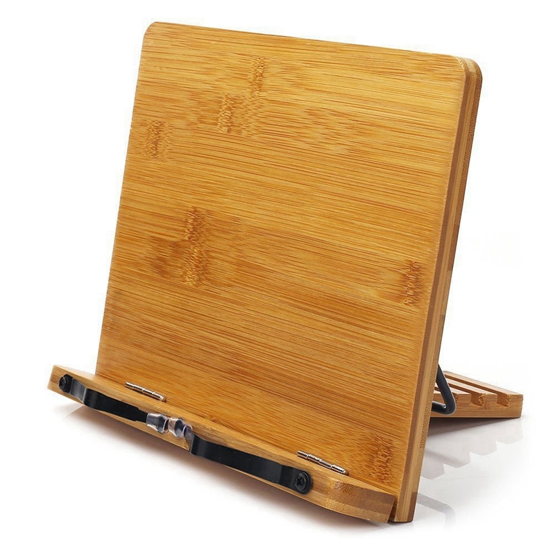 Mua Adjustable Book Holder Tray and Page Paper Clips-Cookbook Reading Desk Portable Sturdy Lightweight Bookstand-Textbooks Book Stands-Music Books Tablet Cook Recipe Stands