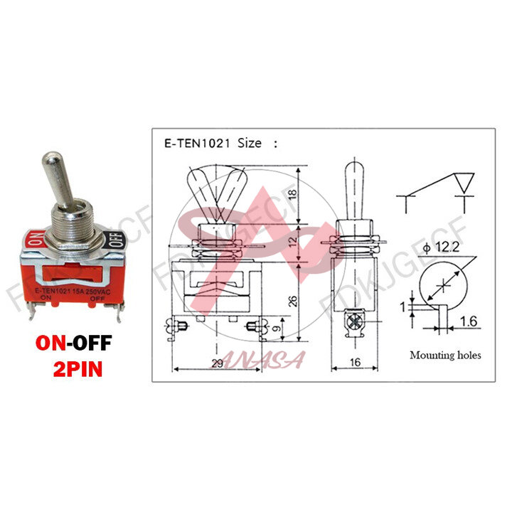 Công Tắc Gạt Đôi E-TEN 1221 15A/250V 2 Chế Độ ON-OFF 4P